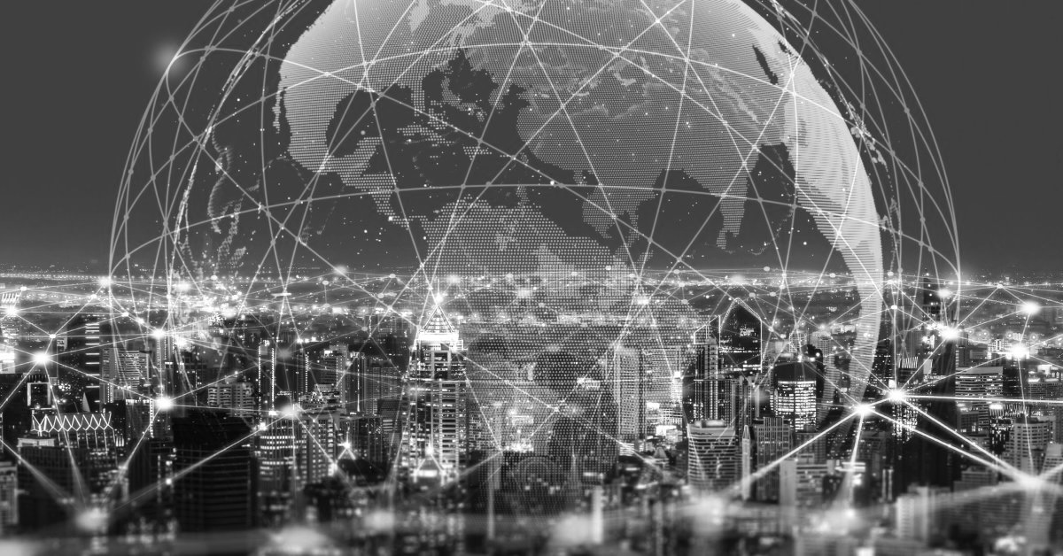The interconnected world wide inter-webs with the DeepSeek logo overlay.
