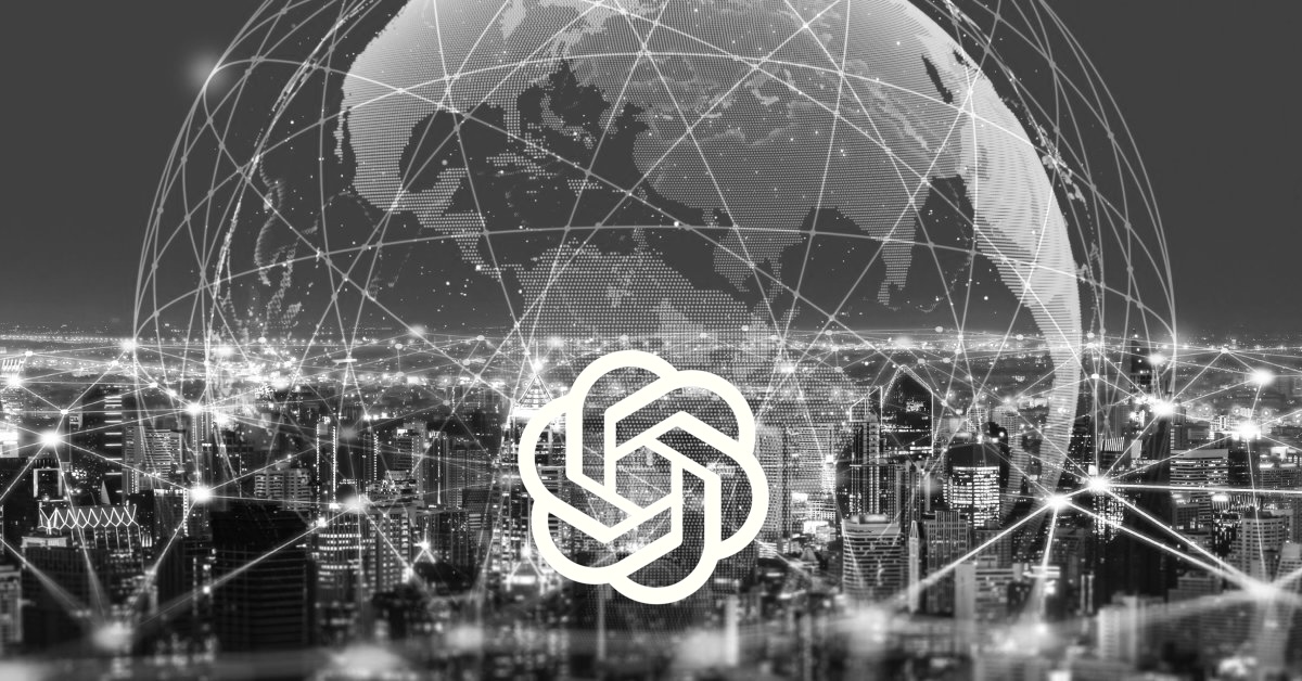 The interconnected world wide inter-webs with a ChatGPT logo overlay.